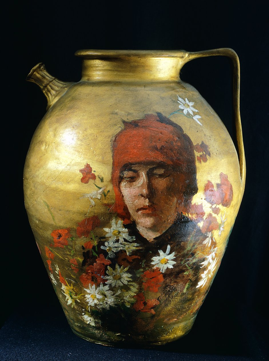 Krug mit Frauenfigur von Silvestro Lega