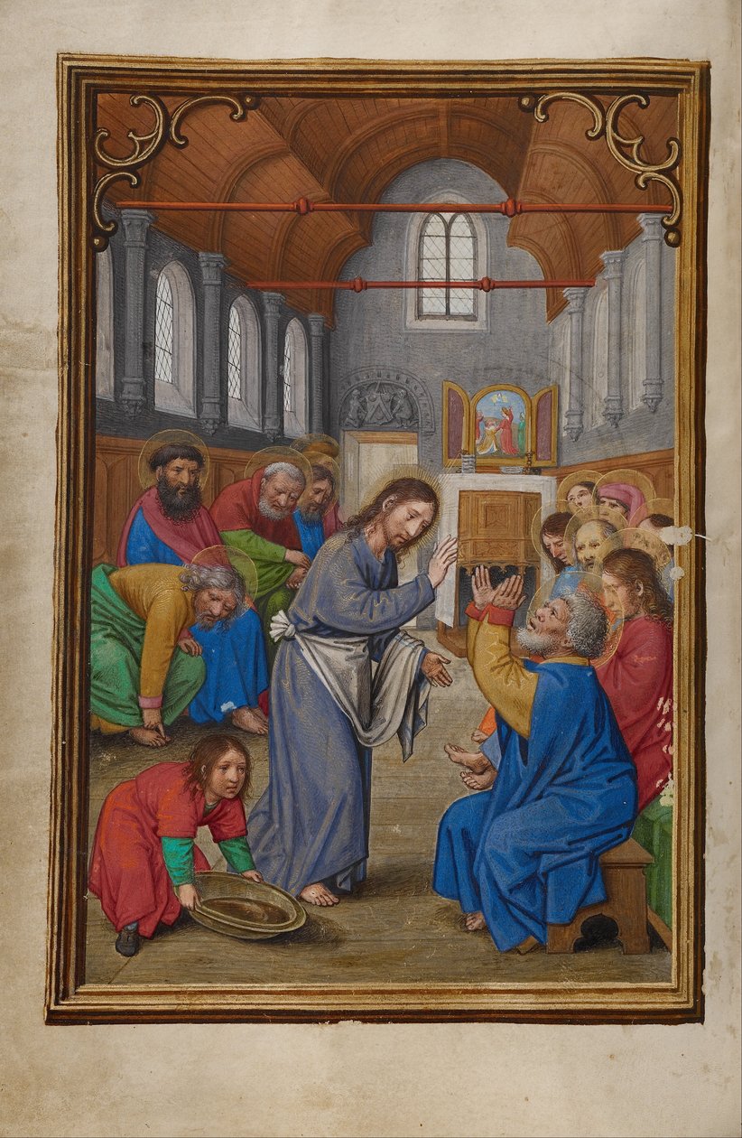 Christus wäscht den Aposteln die Füße von Simon Bening