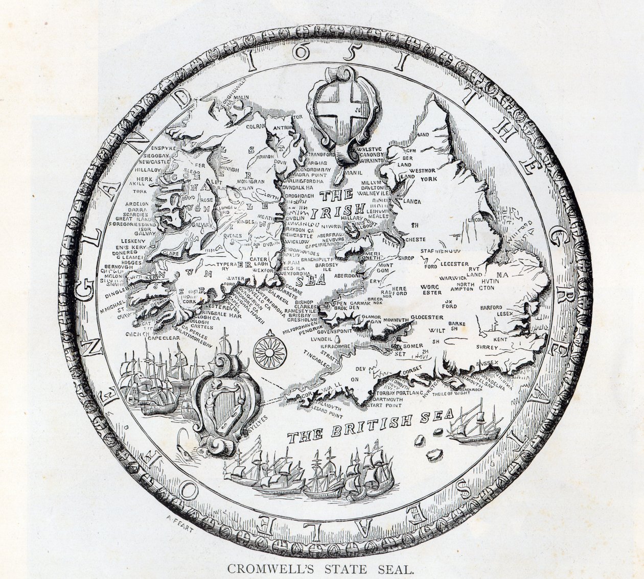 Großes Siegel von England während des Commonwealth, 1651 von Simon Thomas