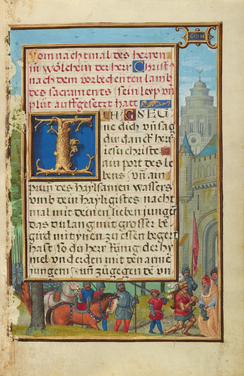 Grenze mit dem Treffen von Abraham und Melchisedek von Simon Bening