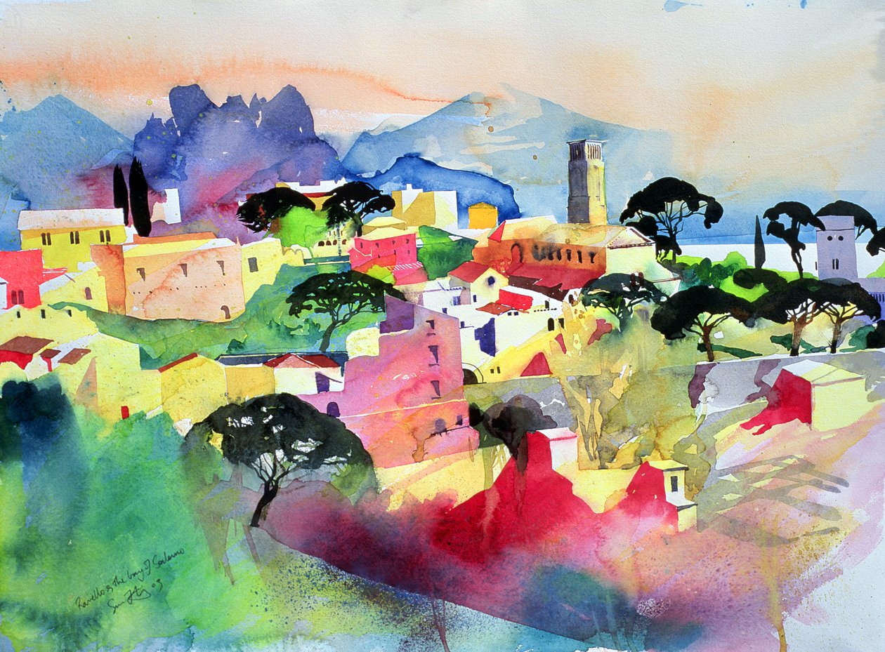 Ravello und die Bucht von Salerno, 2003 von Simon Fletcher