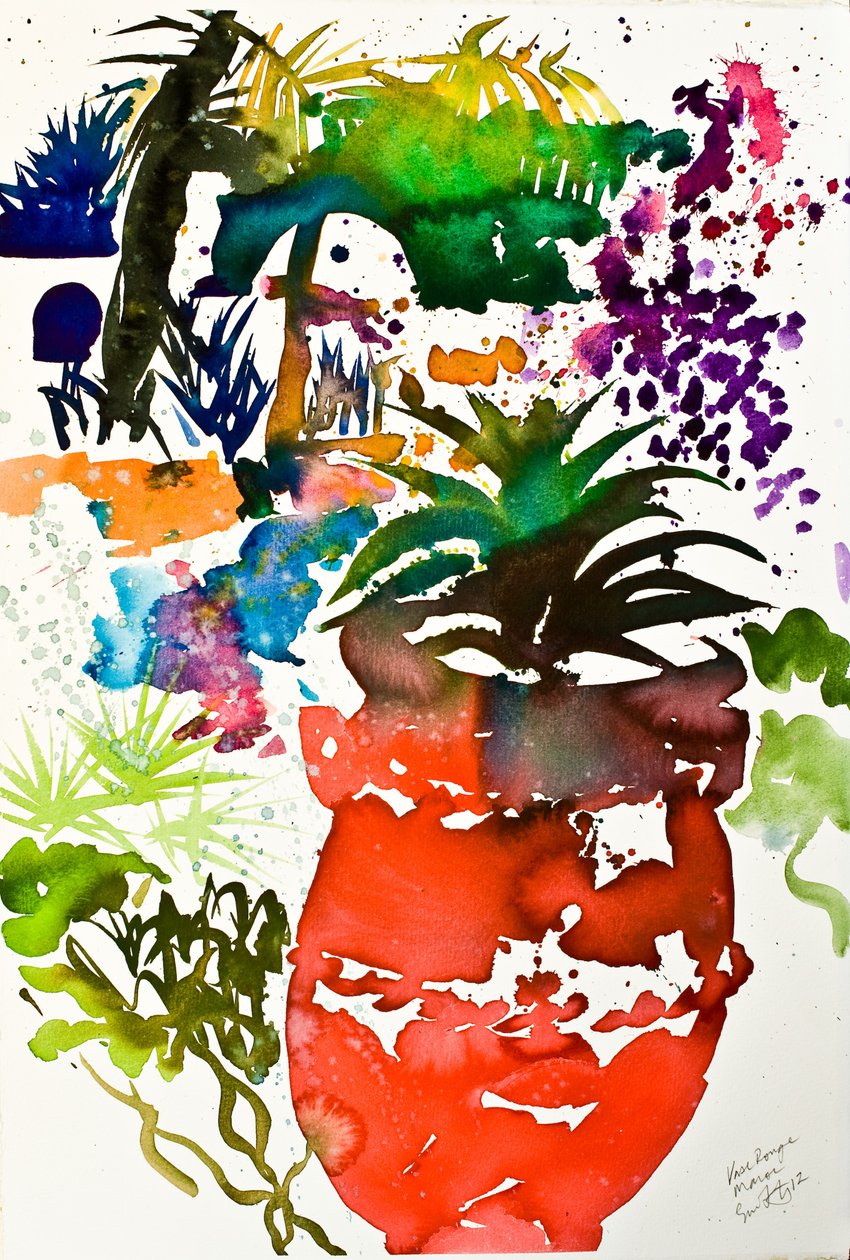 Rote Vase, Marokko 2013 von Simon Fletcher