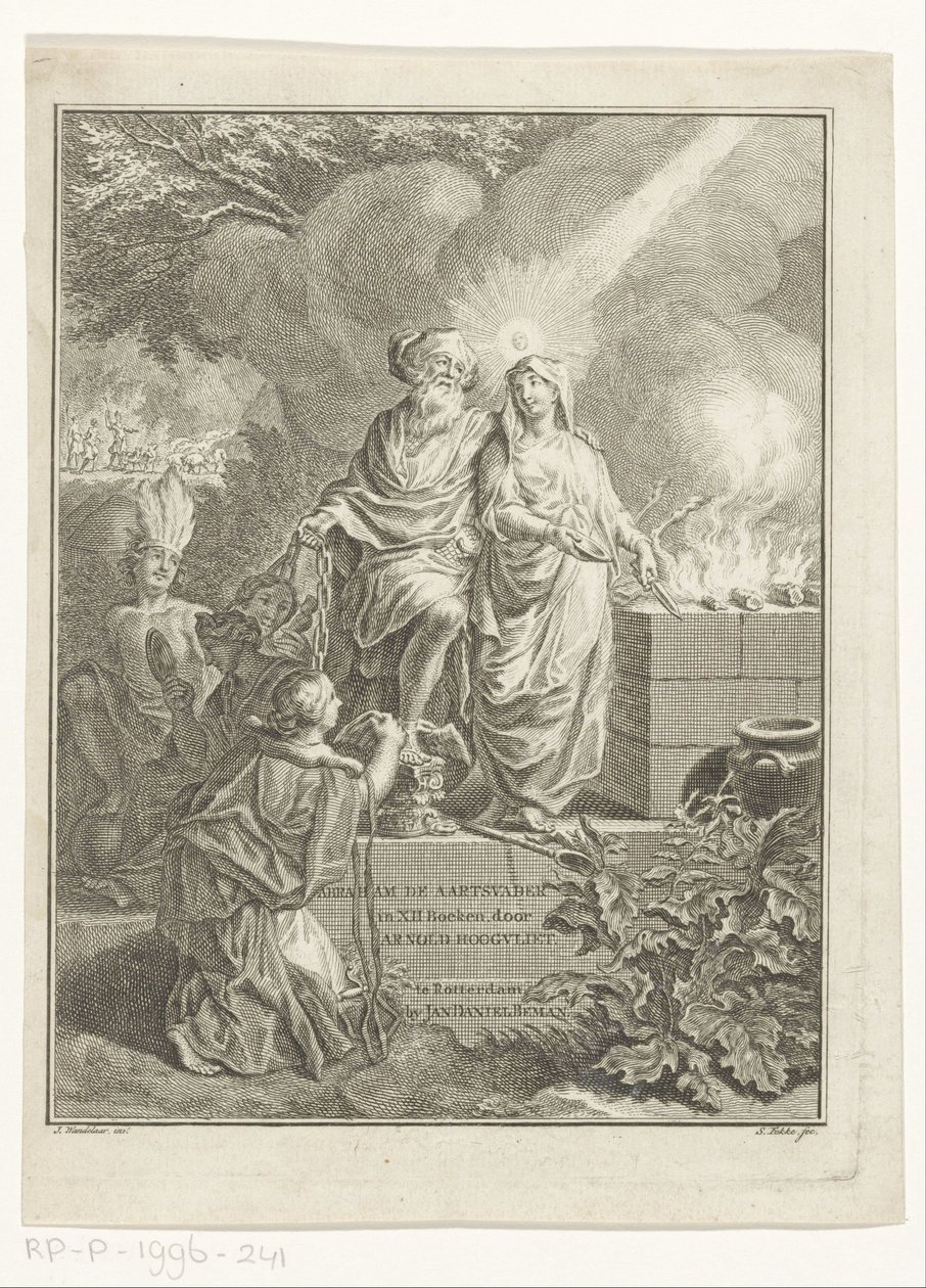 Allegorische Titelseite mit Erzvater Abraham und Wahrheit von Simon Fokke