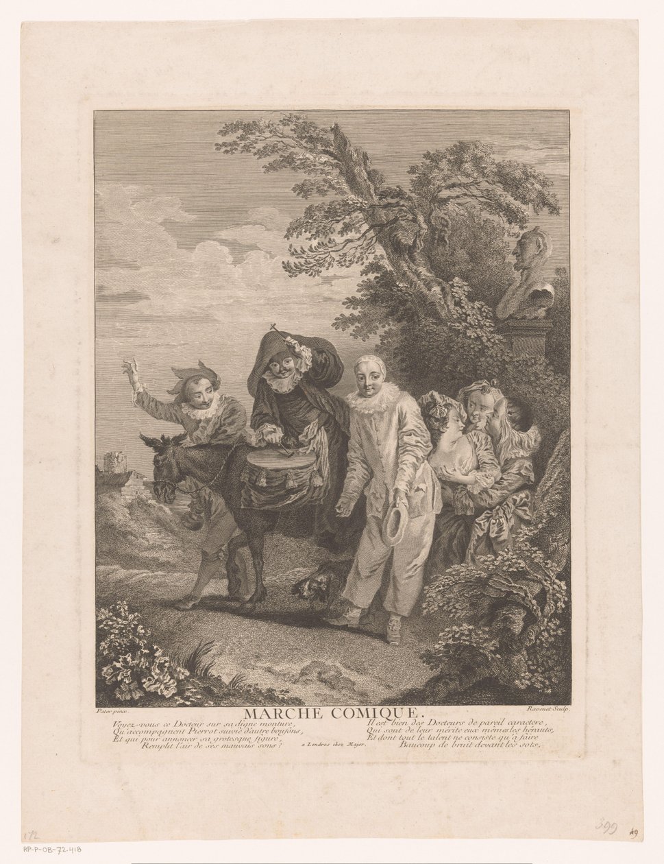 Umzug von Theaterfiguren von Simon François Ravenet (le vieux)