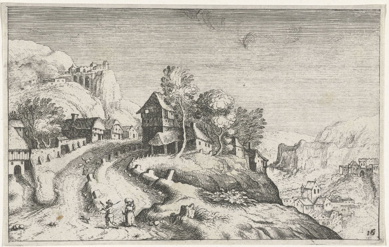 Dorf in einer Berglandschaft von Simon Frisius (attributed to)