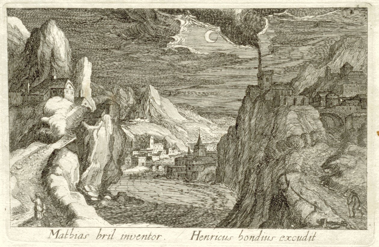 Flusslandschaft bei Mondlicht von Simon Frisius (attributed to)