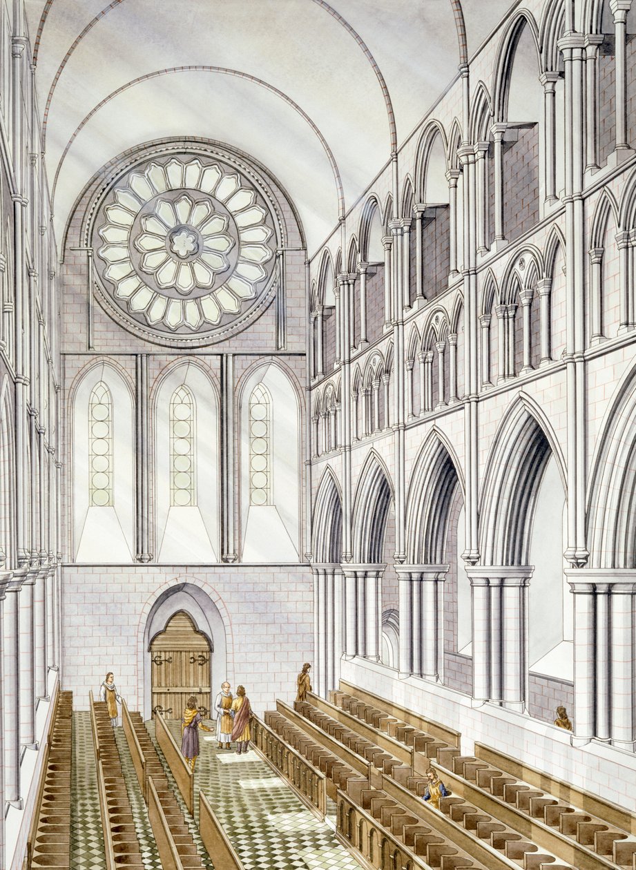 Das Kircheninnere, Byland Abbey von Simon Hayfield