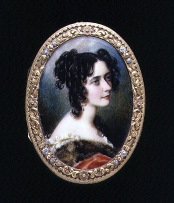 Porträtminiatur von Georgina Carolina, Lady Astley, ca. 1827 von Simon Jacques Rochard