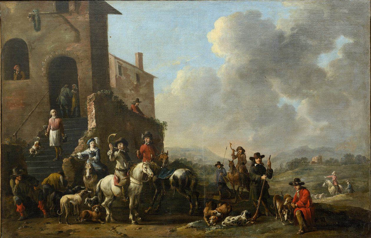 Vorbereitung auf die Jagd von Simon Johannes van Douw