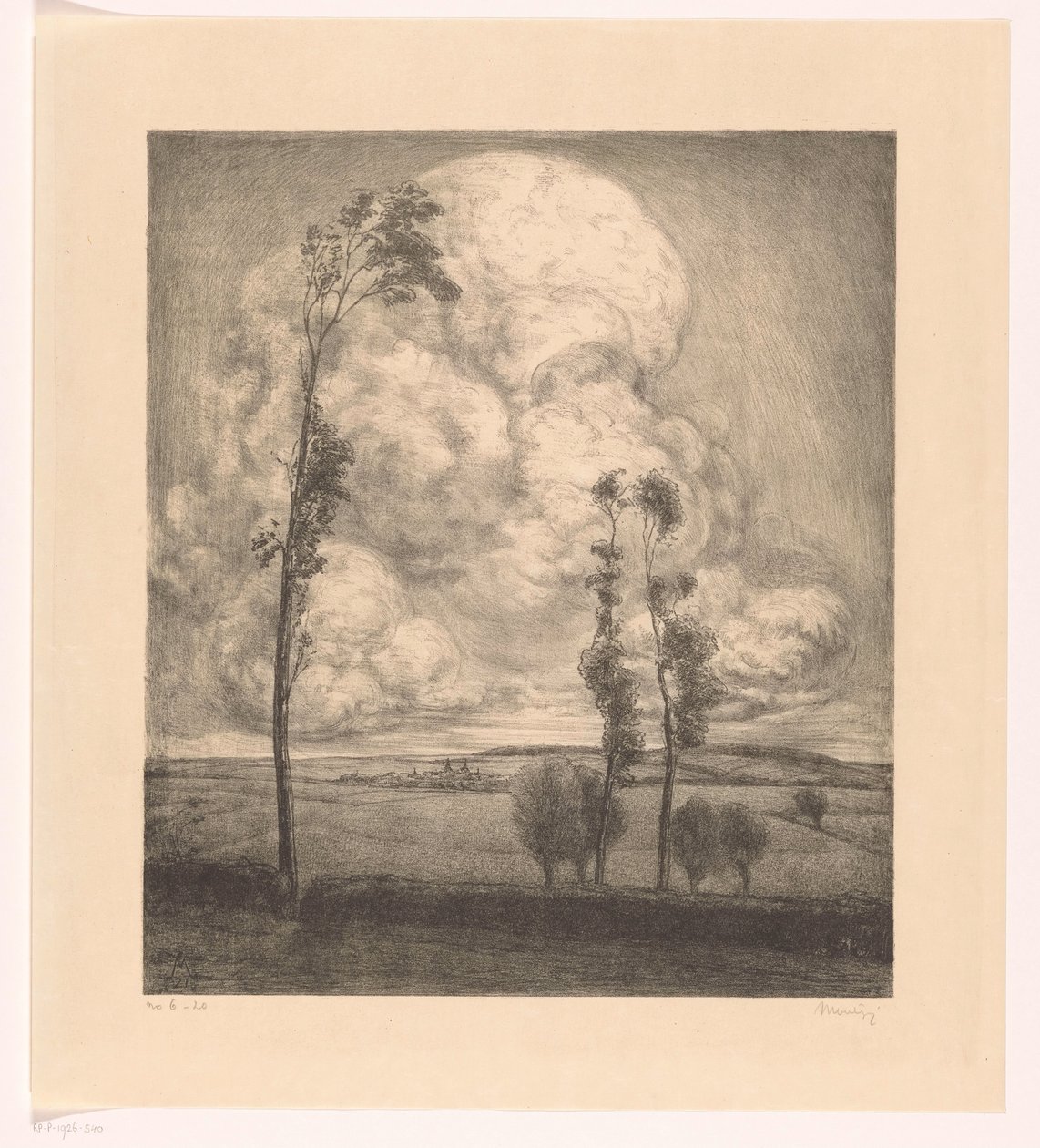 Wolken über hügeliger Landschaft von Simon Moulijn (signed by artist)