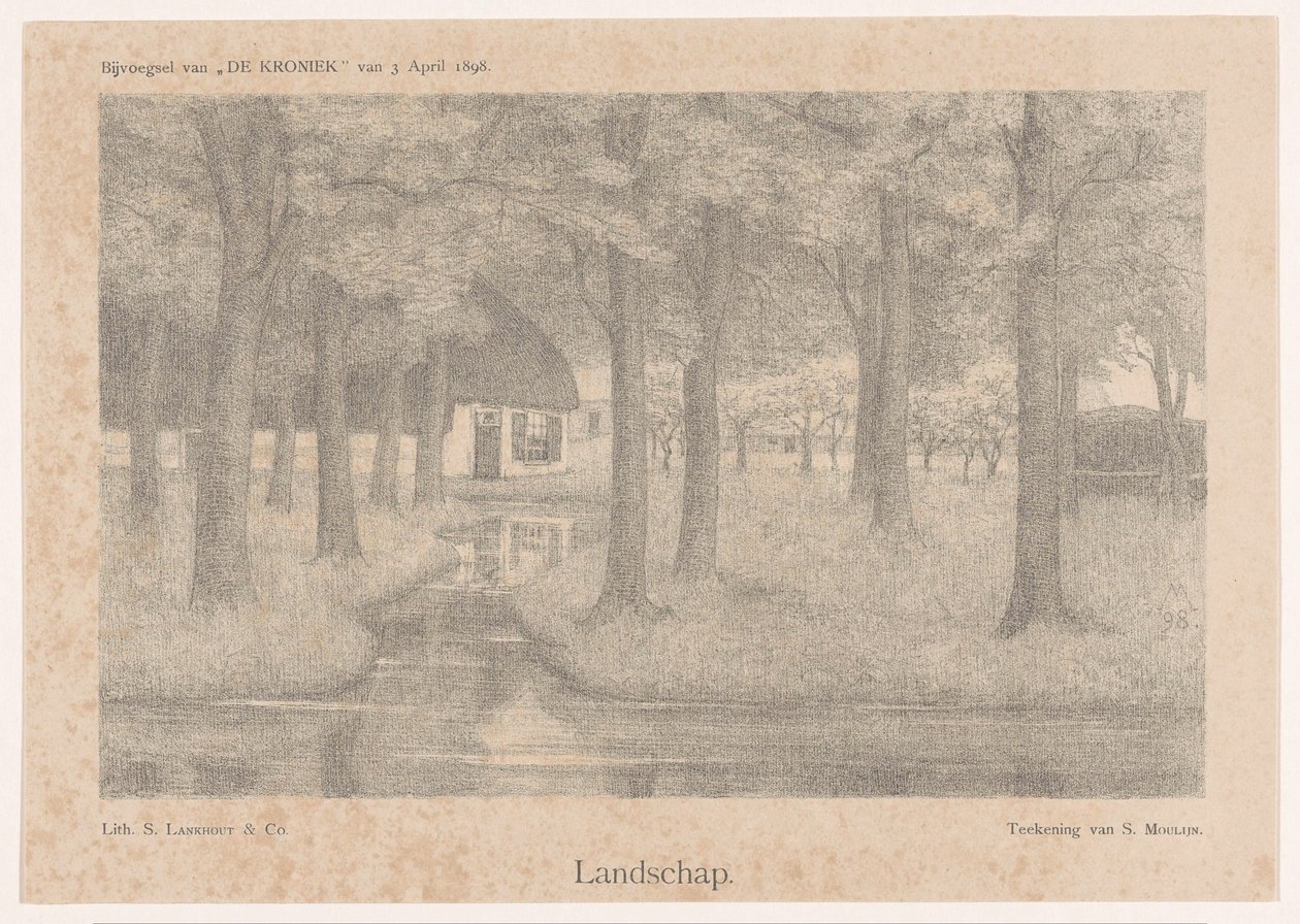 Bauernhof zwischen Bäumen von Simon Moulijn