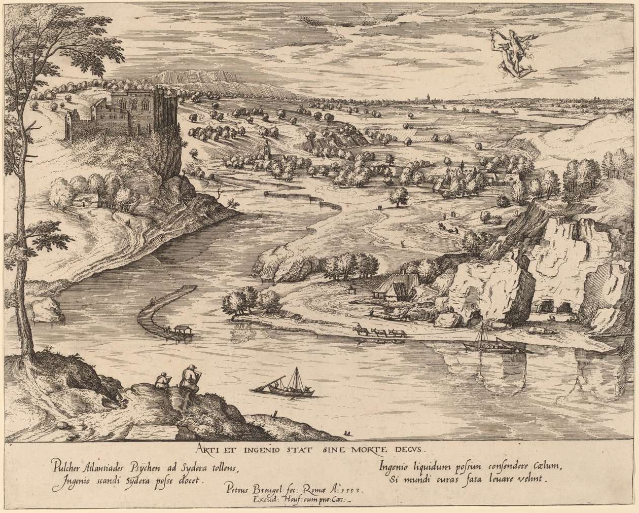 Flusslandschaft mit Merkur und Psyche von Simon Novellanus after Pieter Bruegel the Elder