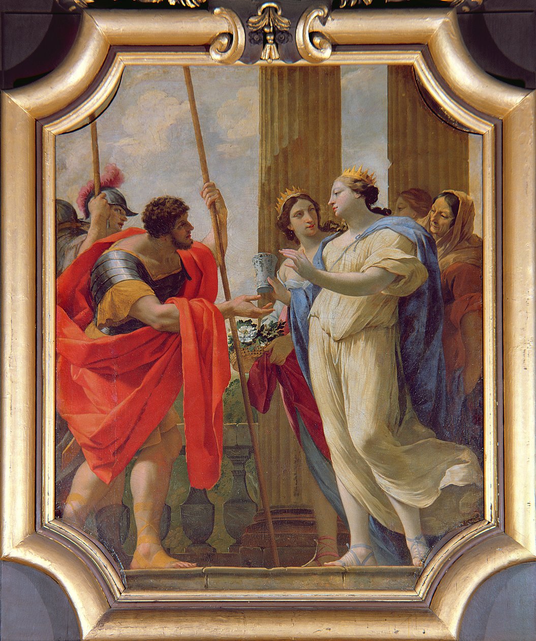 Polydamne gibt Menelaos und Helena die Medikamente Enula Campana und Moly von Simon Vouet