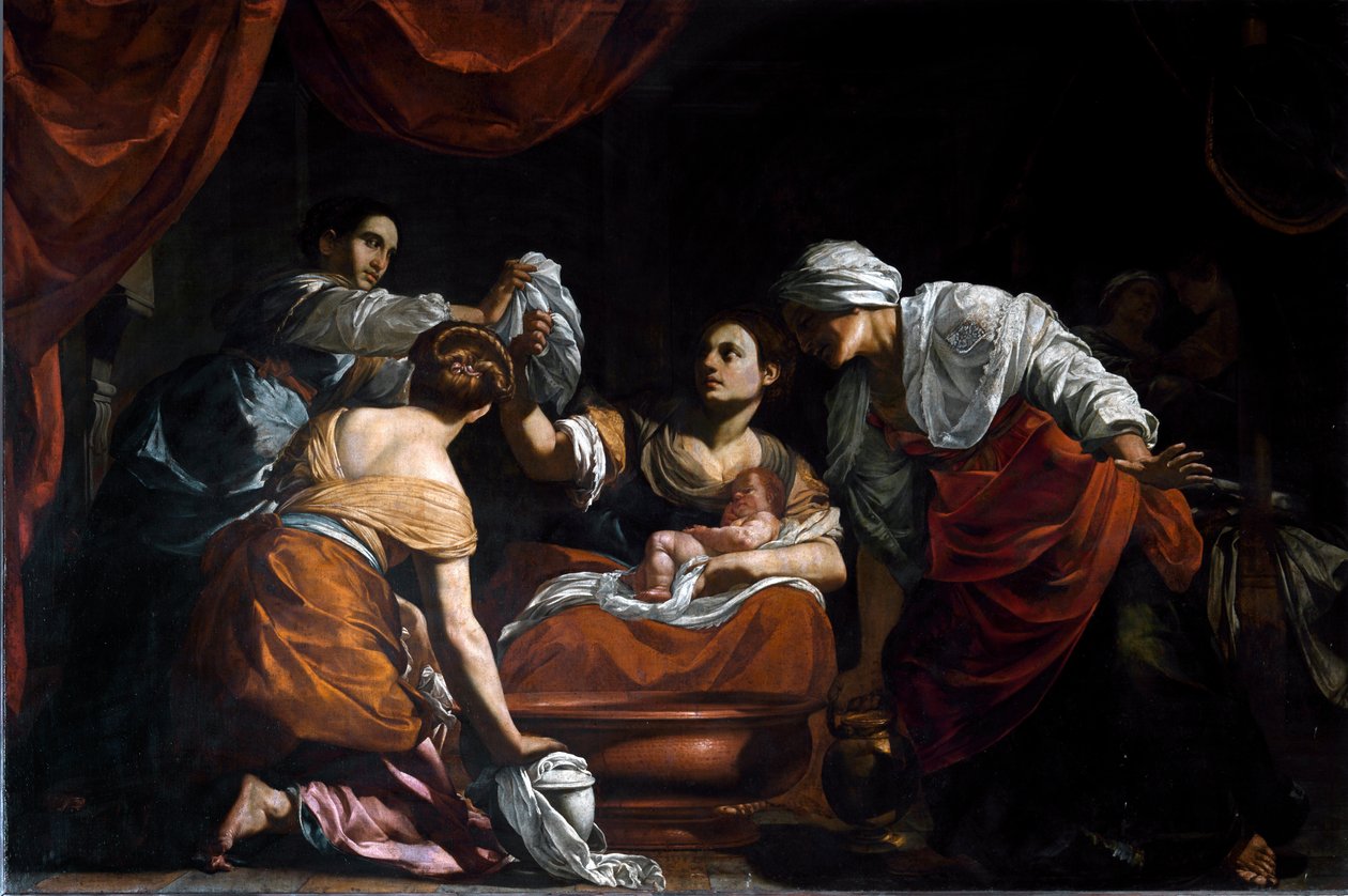 Die Geburt der Jungfrau (Öl auf Leinwand) von Simon Vouet