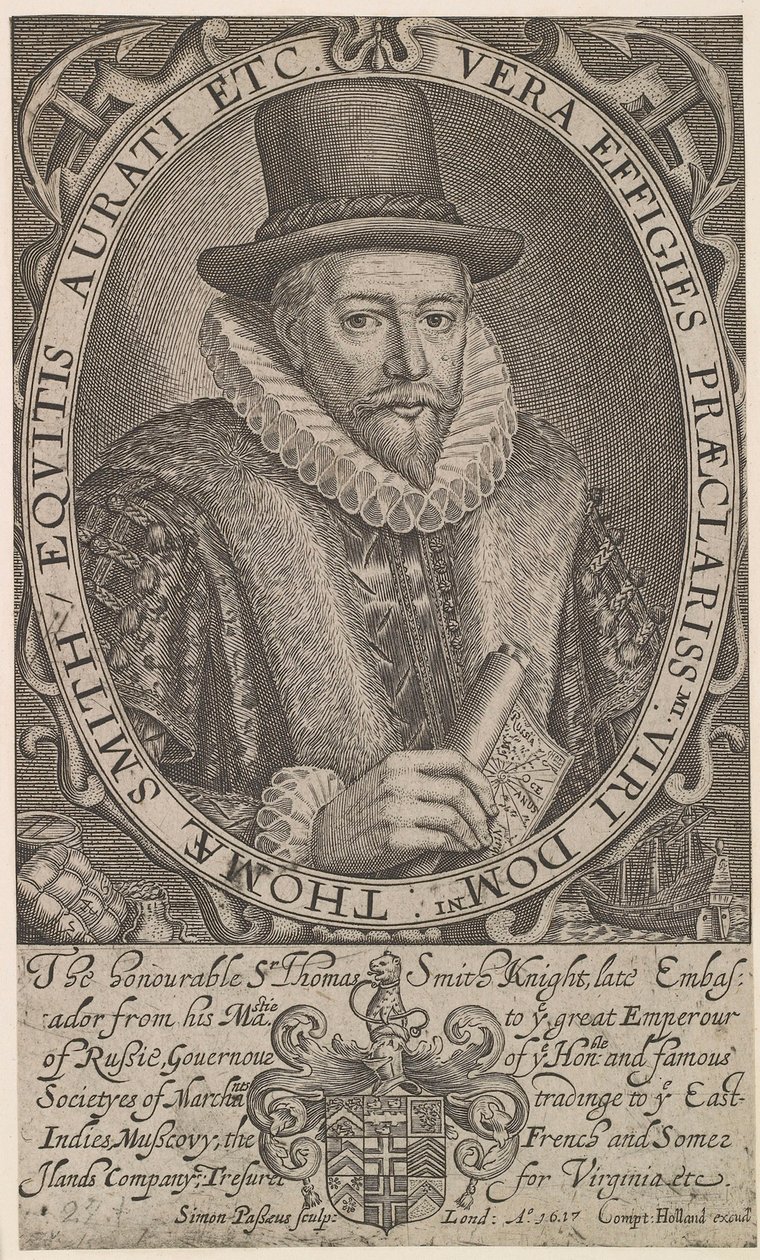 Sir Thomas Smith, erster Gouverneur der East India Company, Botschafter in Russland 1604-1605, 1617 von Simon van de Passe