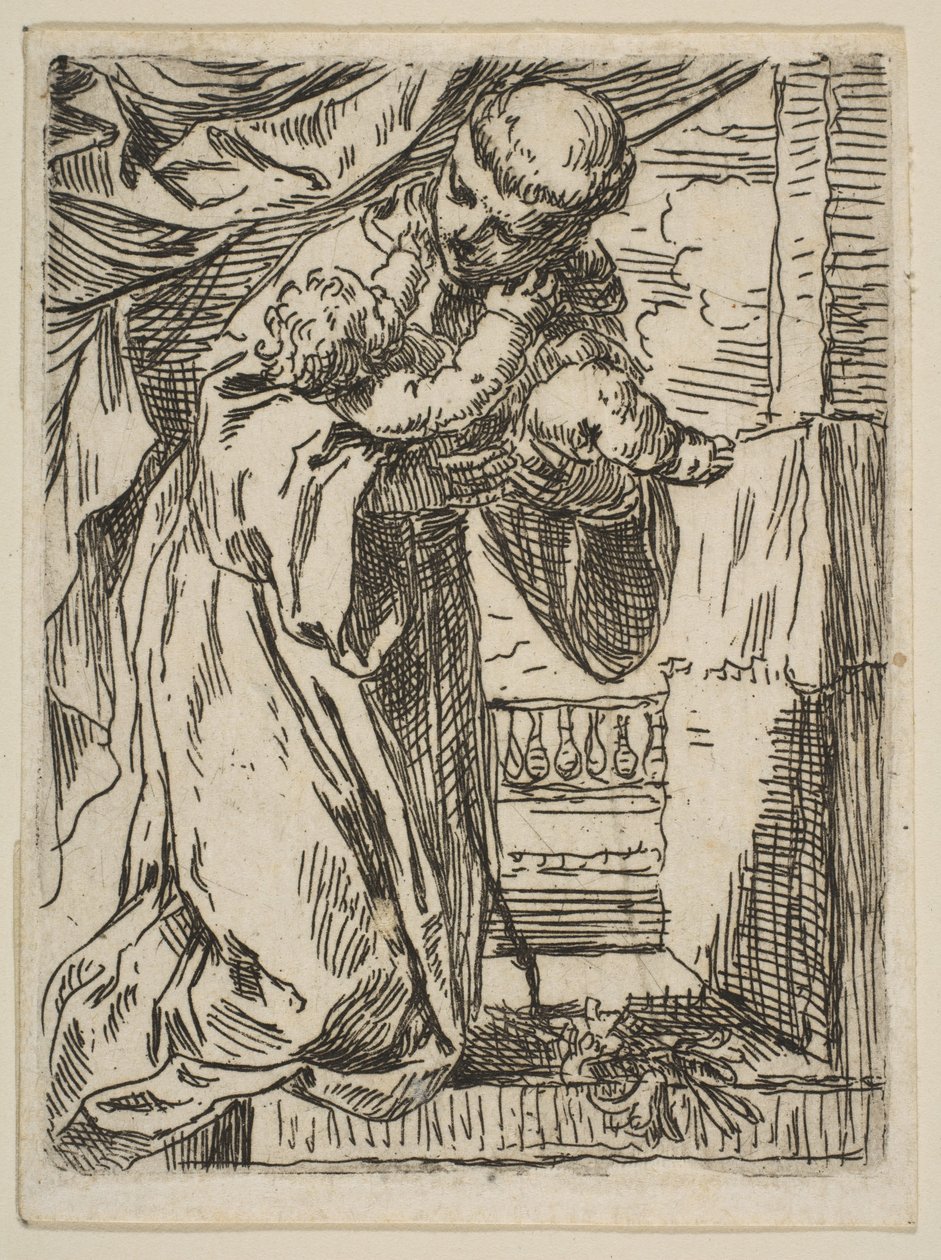 Heiliger Antonius von Padua mit dem Christuskind von Simone Cantarini
