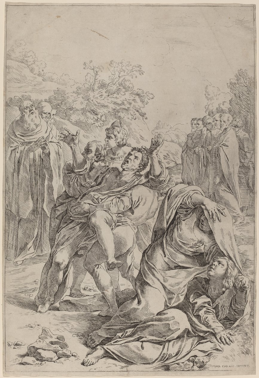 Der heilige Benedikt heilt den Besessenen von Simone Cantarini after Lodovico Carracci