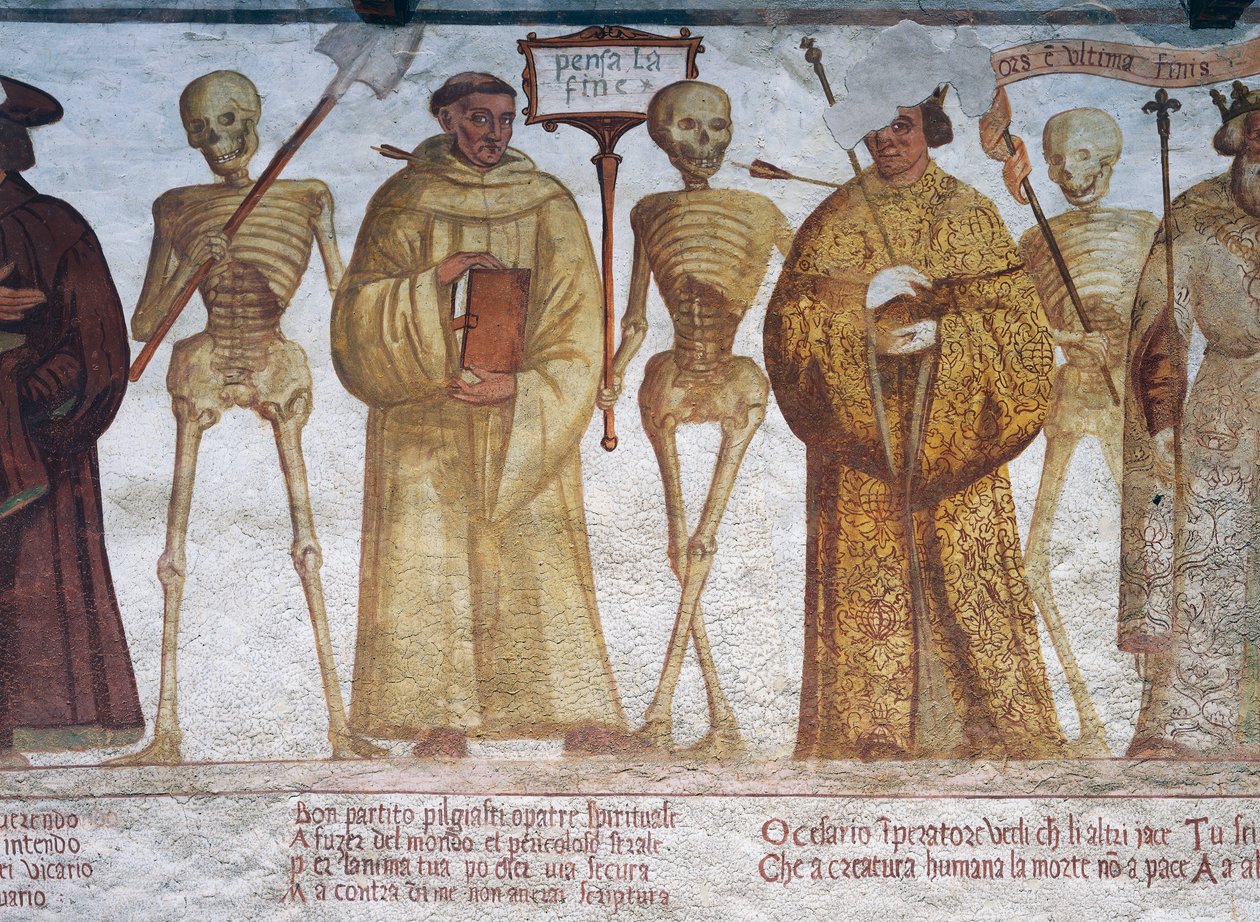 Der Tod mit dem Mönch (Detail) von Simone II Baschenis