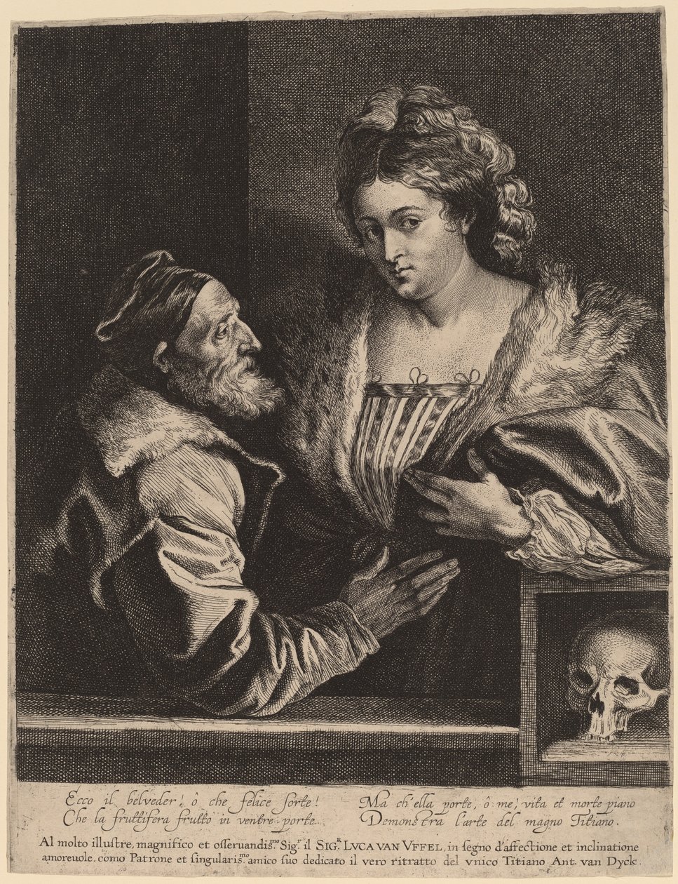 Tizian und seine Geliebte von Sir Anthony van Dyck and Lucas Emil Vorsterman after Titian