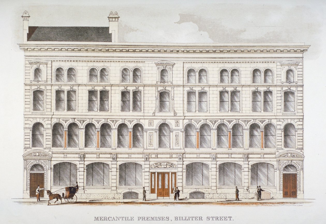 Ansicht von Handelsgebäuden, Billiter Street, City of London, 1875 von Sir Joseph Causton and Sons