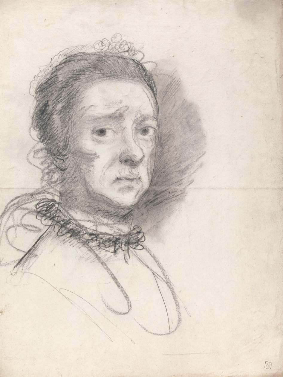 Kopf einer älteren Dame; Studien nach Raphaels Disputation von Sir Joshua Reynolds