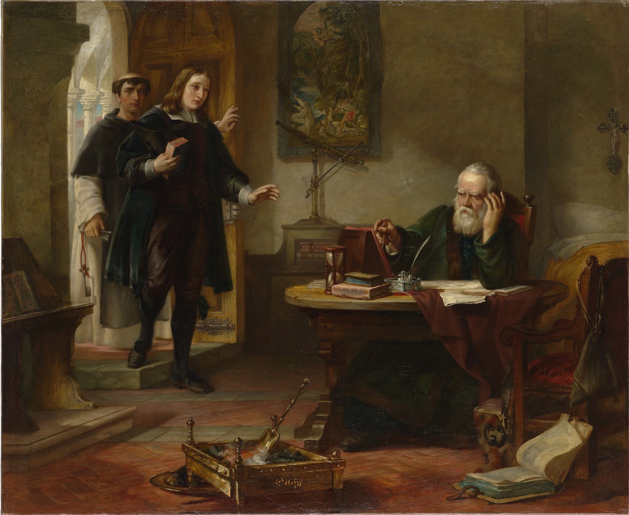Milton besucht Galileo, als er ein Gefangener der Inquisition war, 1847 von Solomon Alexander Hart