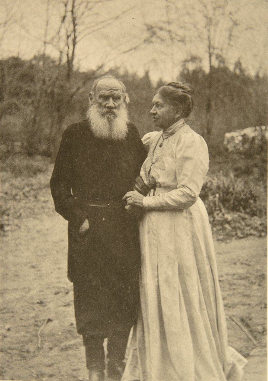 Der russische Autor Leo Tolstoi und seine Frau Sophia, Russland, 23. September 1910 von Sophia Andreevna Tolstaya