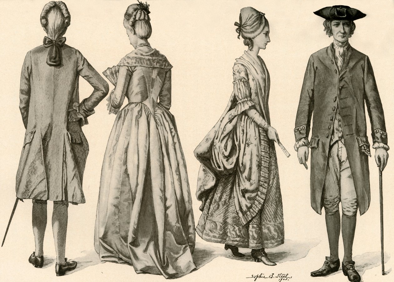 Kleidung während der Herrschaft von Georg III., 1760-1776, 1903, 1937 von Sophie B. Steel