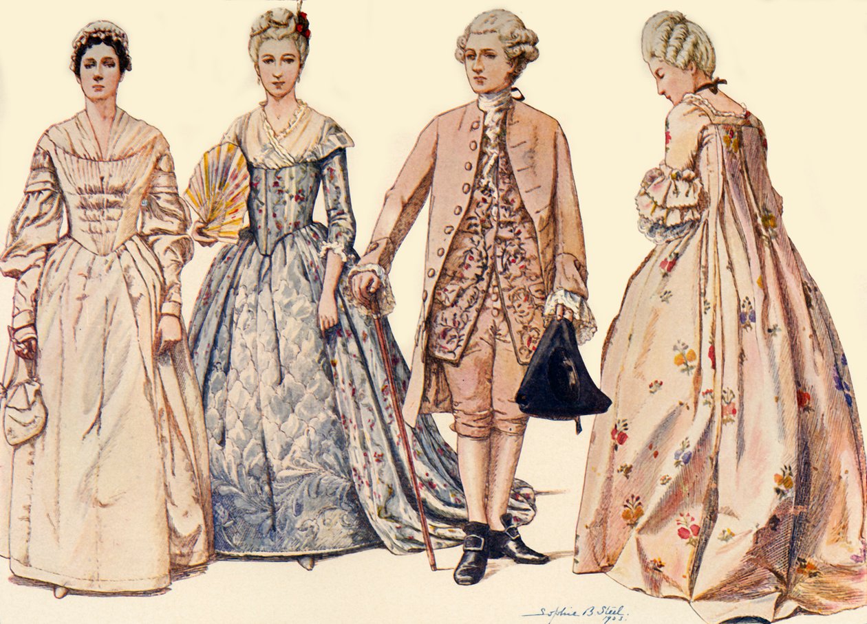 Kleidung während der Herrschaft von Georg II. 1750-1760, 1903, 1937 von Sophie B. Steel