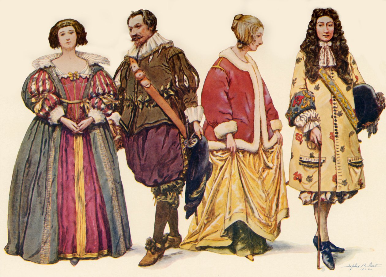 Kleidung während der Herrschaft von Karl I. und II. und Jakob II., 1640-1686, 1903, 1937 von Sophie B. Steel
