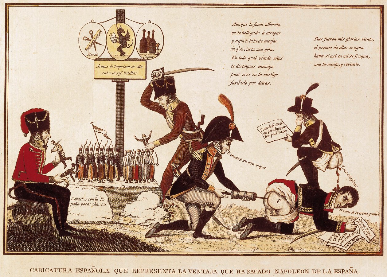 Karikatur der Vorteile, die Napoleon Bonaparte (1769-1821) in Spanien erzielt hat von Spanish School