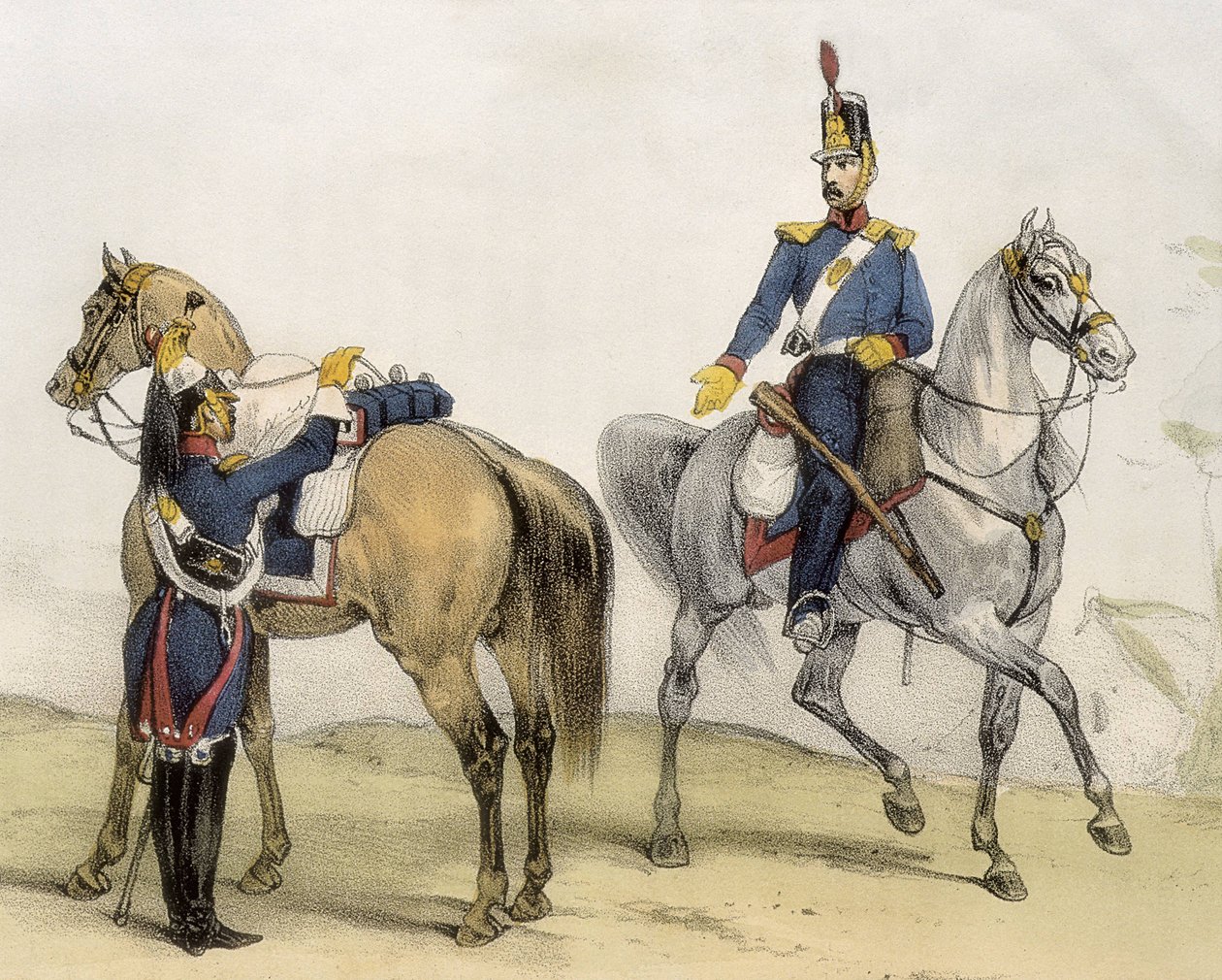 DE SOTTO, Serafin Maria, Graf von Clonard (1793 - 1862). Historia organica de las armas de Infanteria y Caballeria espanolas. 1851 - 1859. Kavalleristen während der Herrschaft von Ferdinand VII. von Spanien. Soldat der Linienkavallerie und Leichten Kavalle von Spanish School