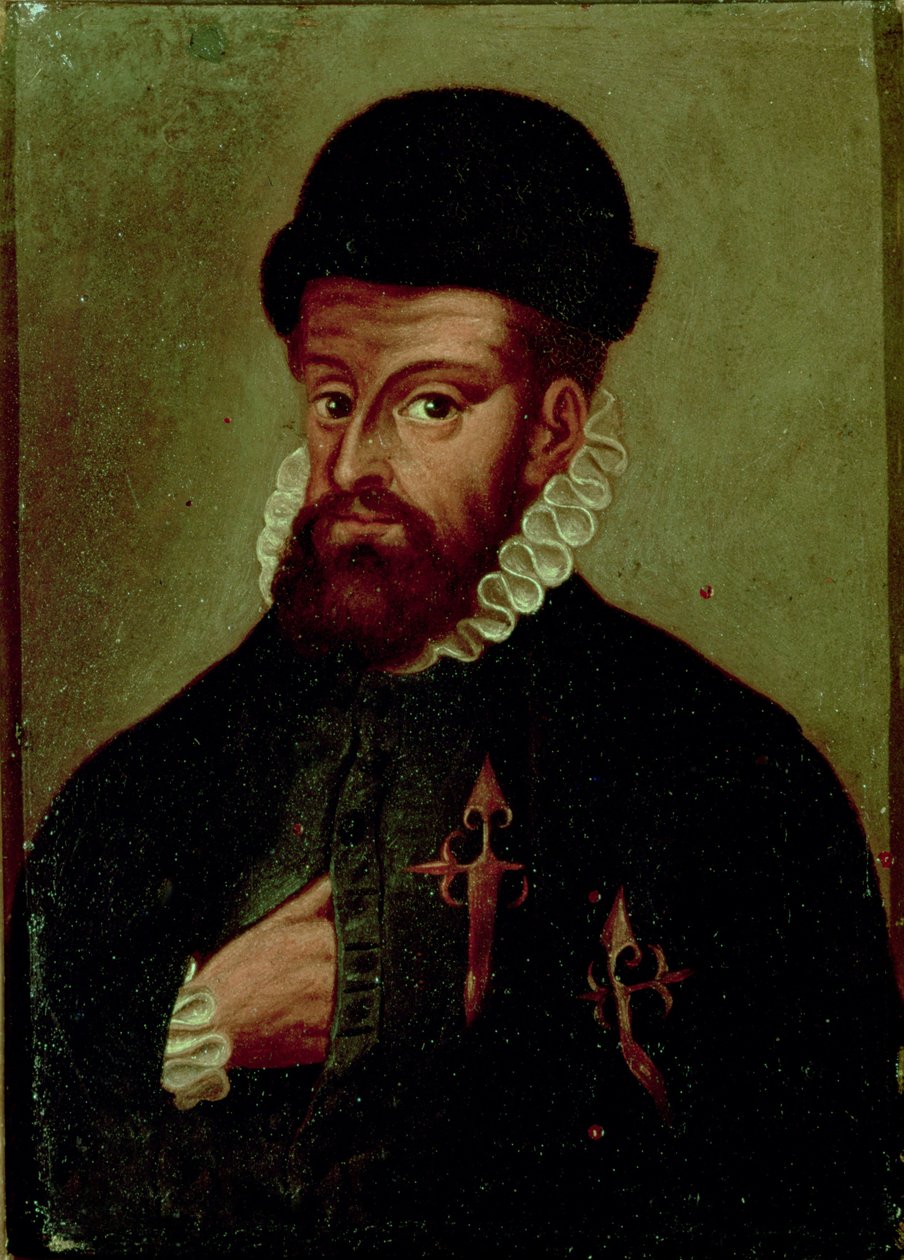 Francisco Pizarro (1478-1541) spanischer Konquistador von Spanish School