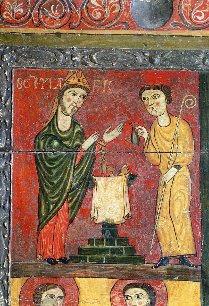 Messe von St. Hilaire, Altar, Detail, erste Hälfte des 13. Jahrhunderts von Spanish School