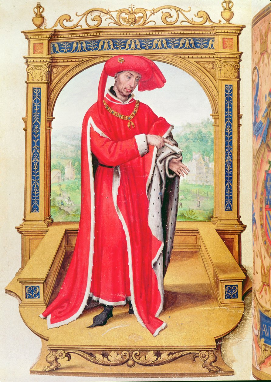 Philipp der Gute (1396-1467) Herzog von Burgund, Gründer des Ordens vom Goldenen Vlies, aus den Statuten der Toison d
