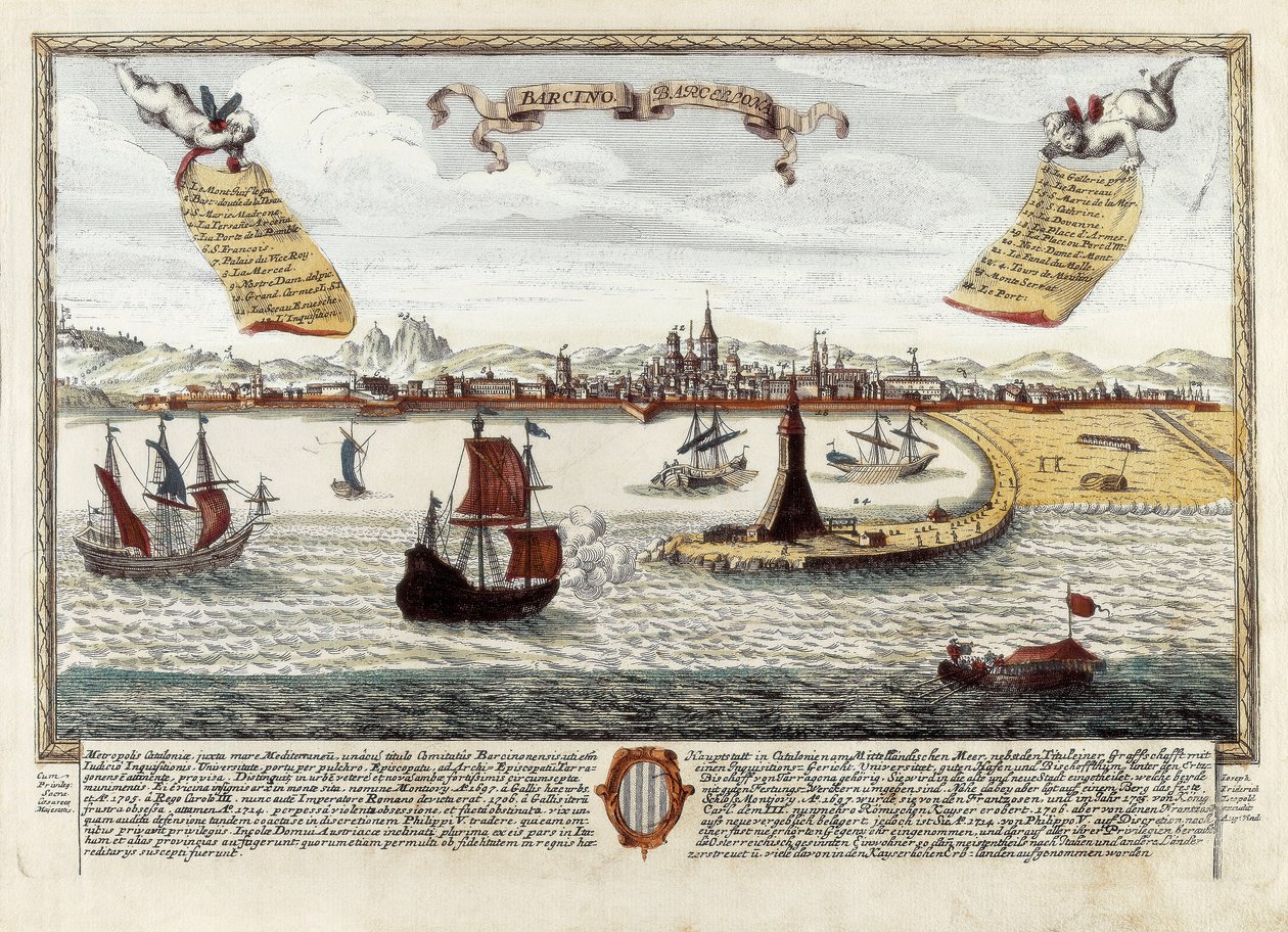 Hafen von Barcelona, spätes 18. Jahrhundert von Spanish School