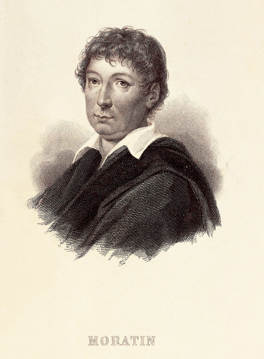Porträt von Leandro Fernandez de Moratin (1760-1828), spanischer Schriftsteller. Gravur 19. Jahrhundert. Romantik-Museum von Madrid von Spanish School