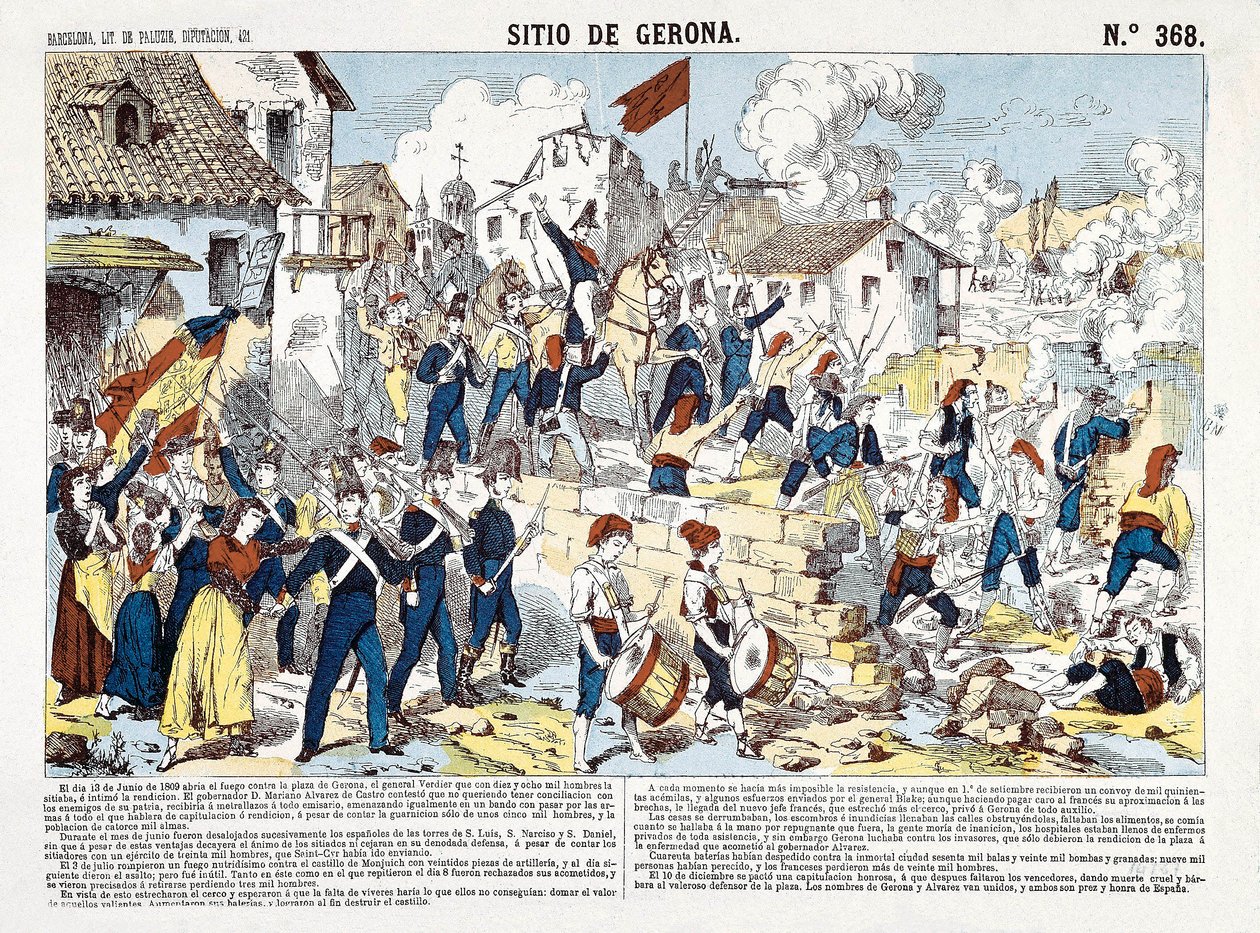 Spanischer Unabhängigkeitskrieg (1808-1814): Die Belagerung von Gerona von Juni bis Dezember 1809 von Spanish School