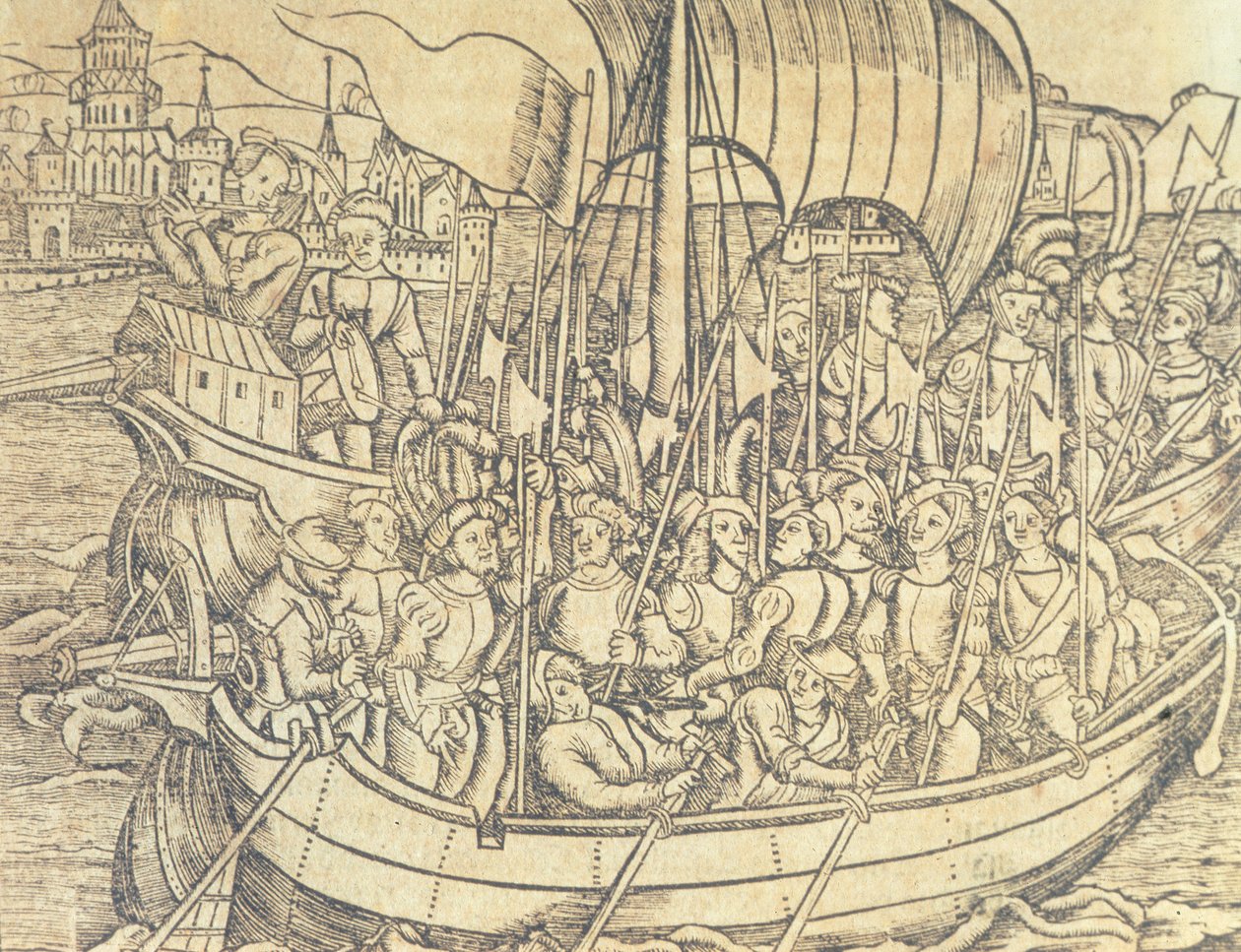 Die Entdeckung der Neuen Welt durch Christoph Kolumbus (1450-1596), Illustration aus 