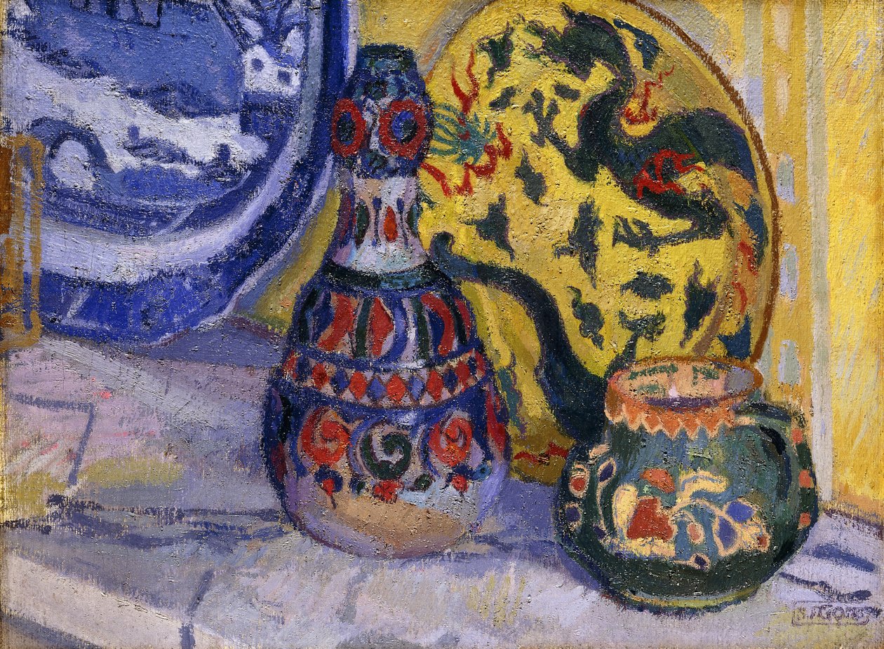 Stillleben mit orientalischen Figuren, 1913 von Spencer Frederick Gore
