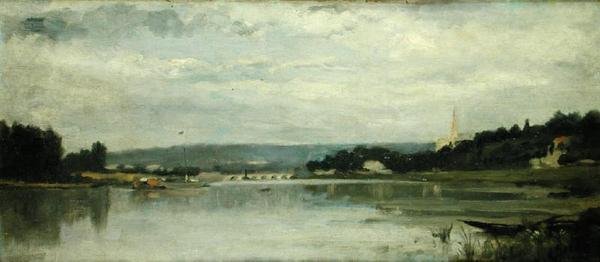 Am Ufer der Seine in Saint-Cloud, ca. 1880 von Stanislas Victor Edouard Lepine