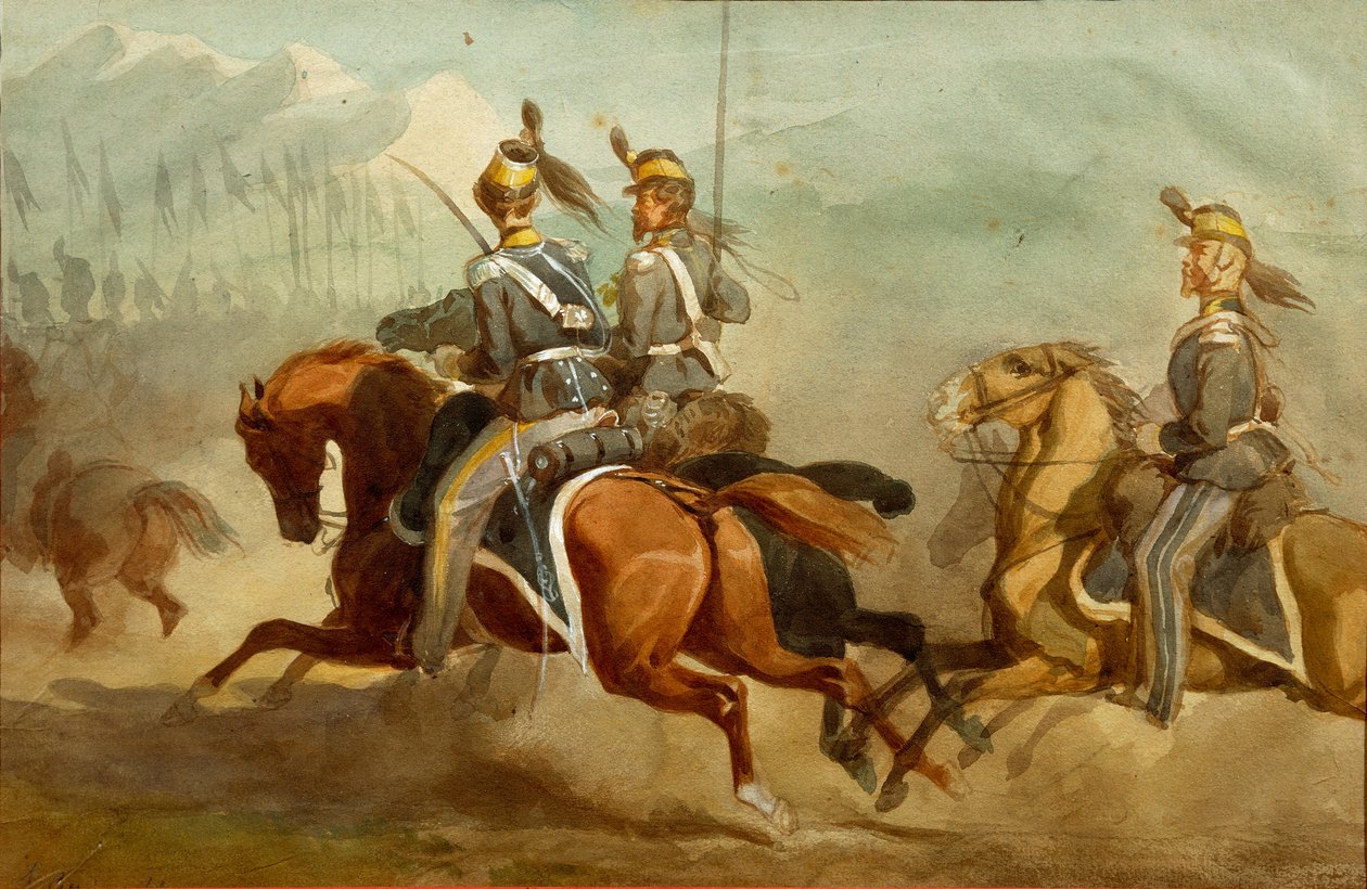 Kavallerie, Illustration von Stanislao Grimaldi del Poggetto von Stanislas Grimaldi del Poggetto