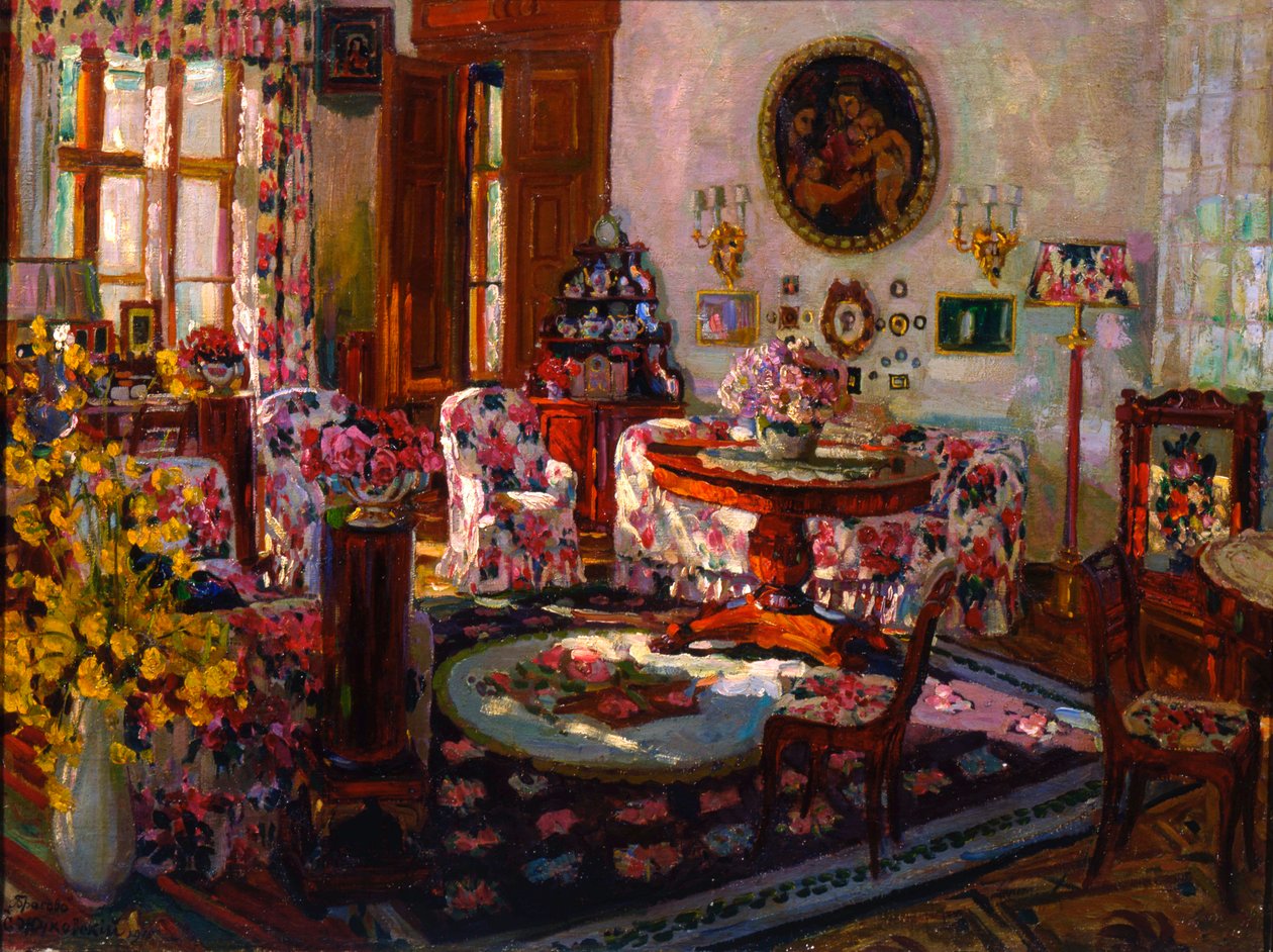 Innenraum im Herrenhaus Brasovo von Stanislav Julianovic Zukovskij