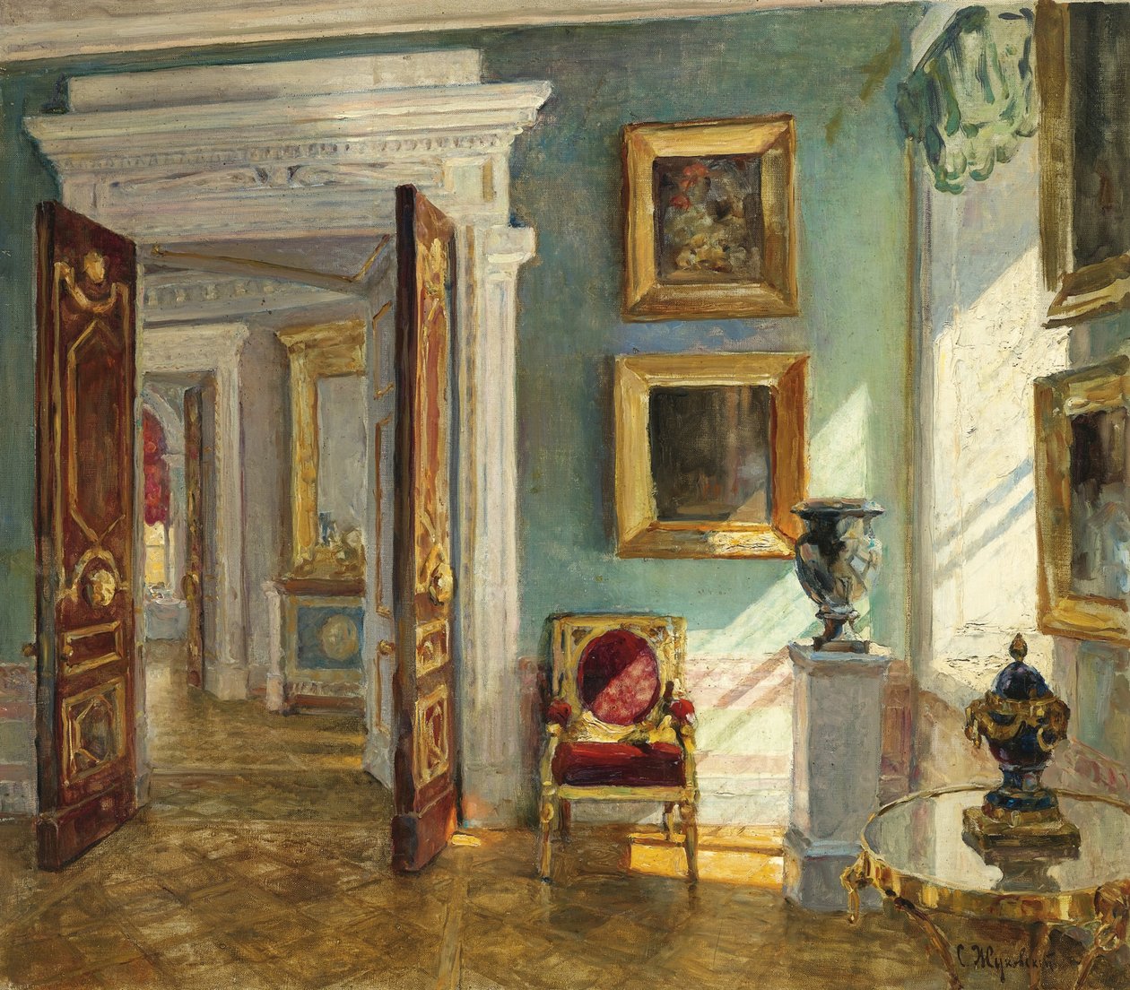 Innenraum der Gemäldegalerie, Pawlowsk von Stanislav Julianovic Zukovskij