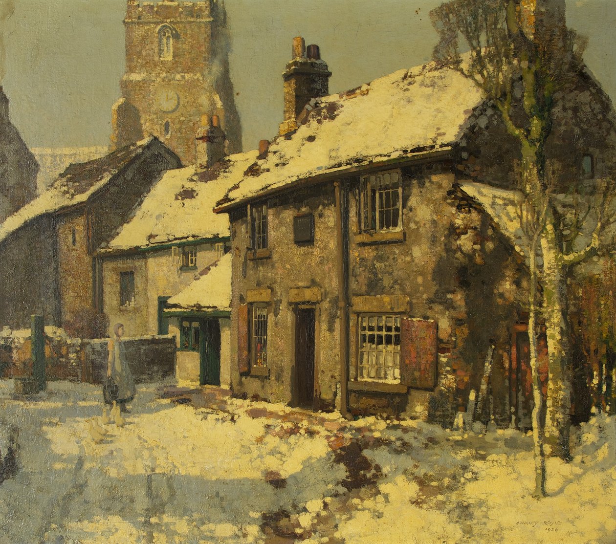 Dorfstraße im Winter von Stanley Lloyd