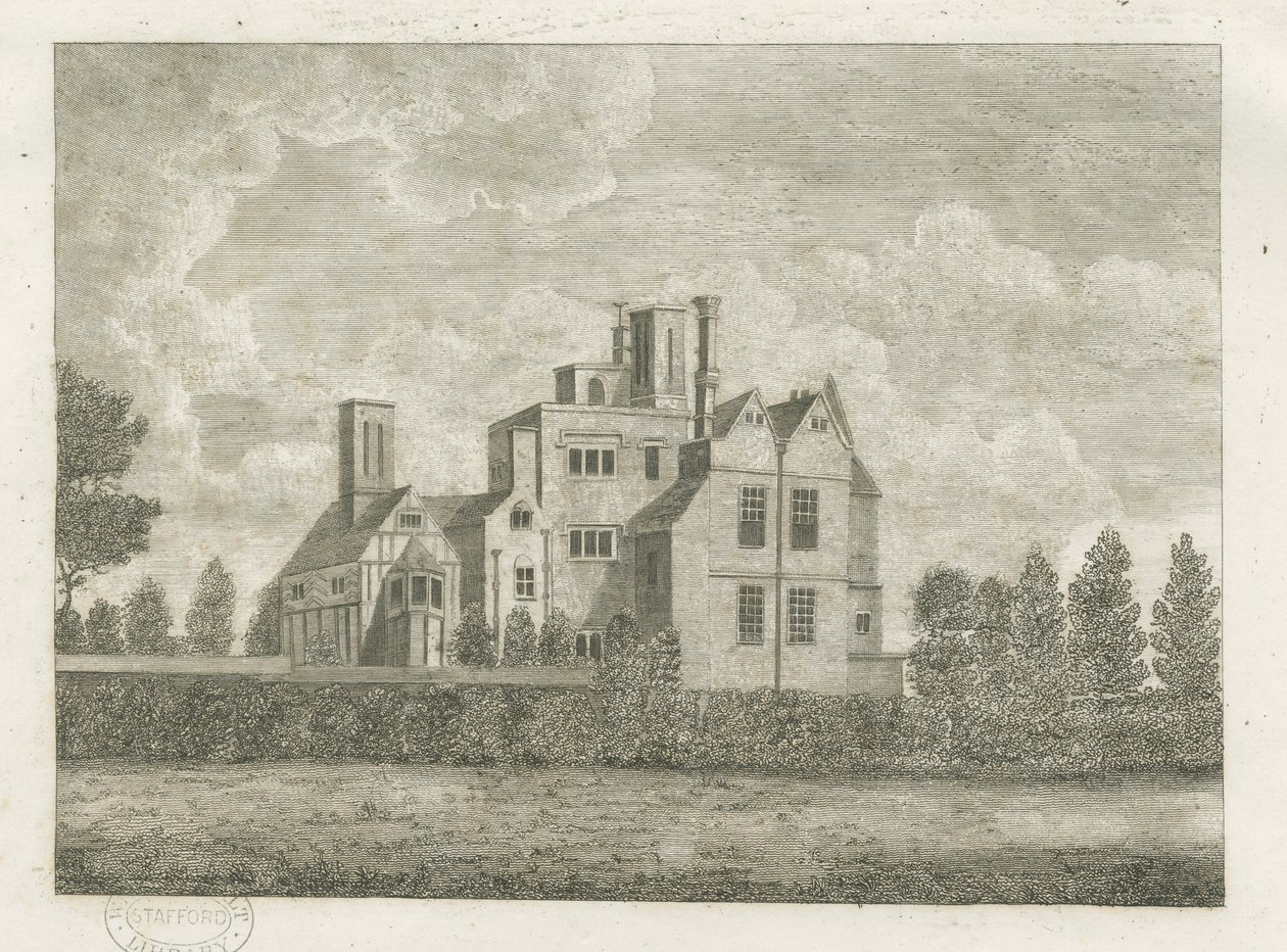 Brewood - Black Ladies Priory: Gravur, undatiert [?18. Jahrhundert] von Stebbing Shaw
