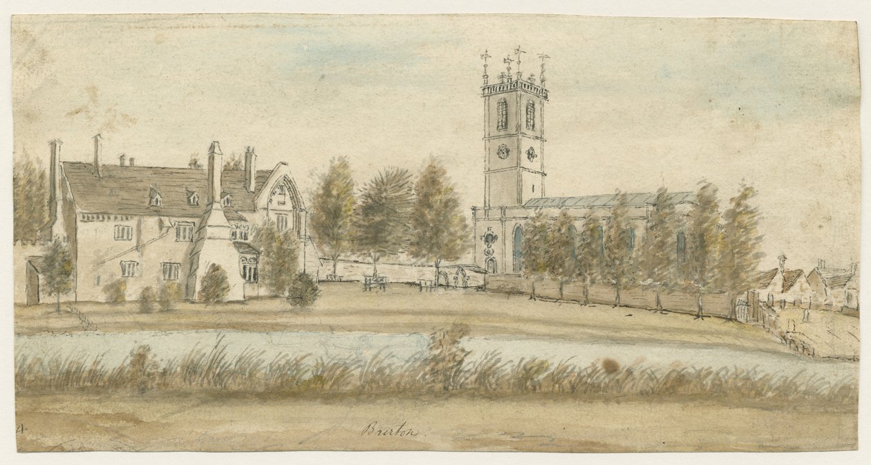 Burton-upon-Trent Abbey: Aquarell, undatiert [ca. 1795] von Stebbing Shaw