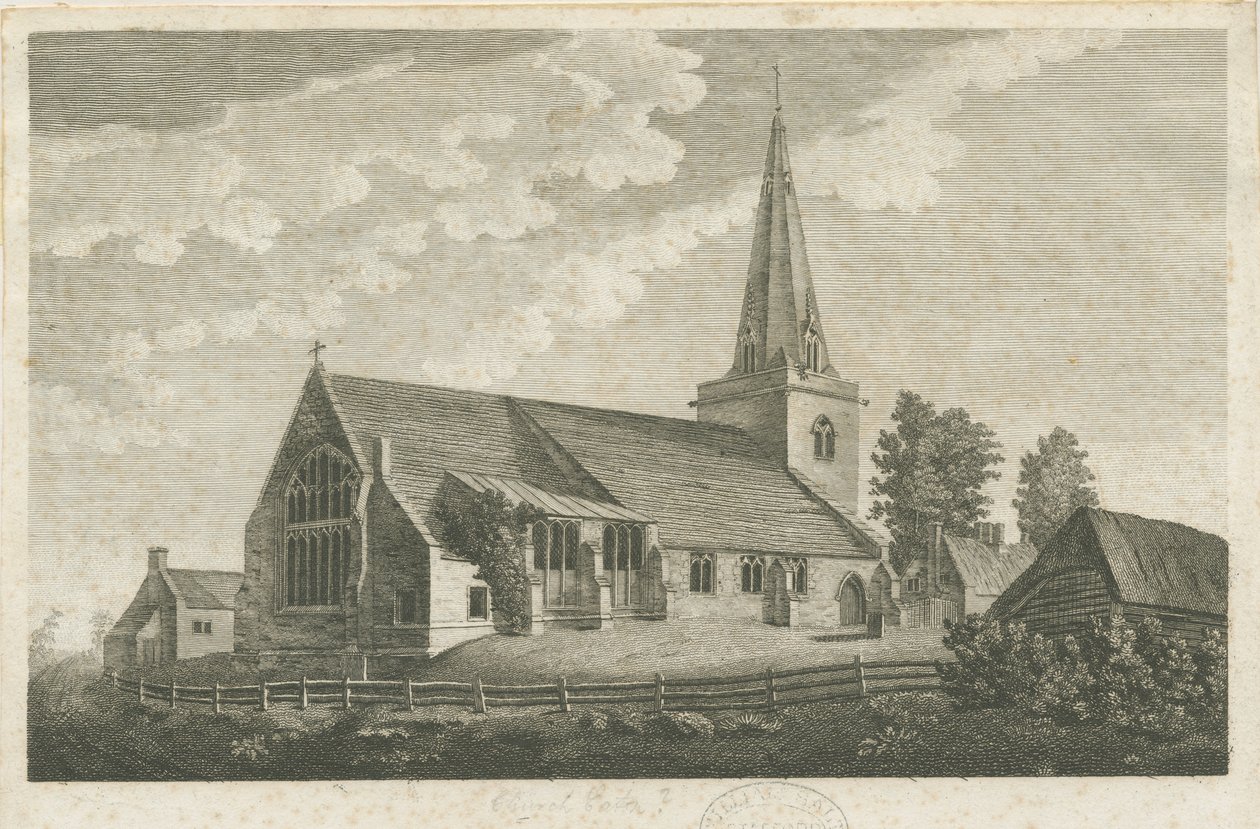 Church Eaton Kirche: Gravur, nd [ca. 1800] von Stebbing Shaw