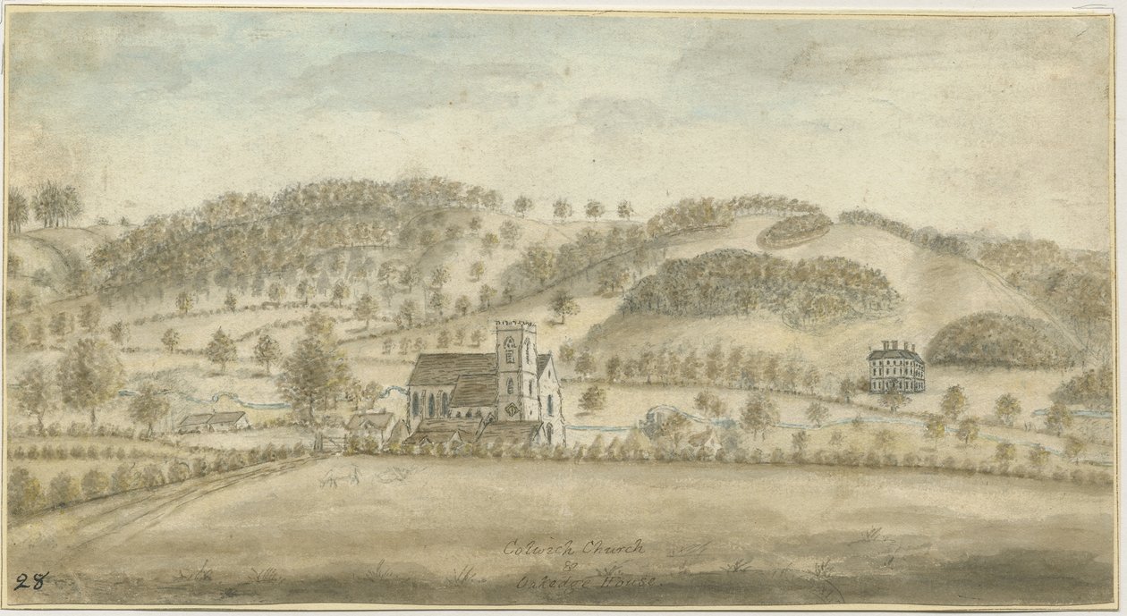 Colwich Kirche und Oakedge House von Stebbing Shaw