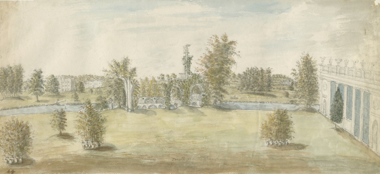Shugborough - "Athenische" Architektur: Aquarell, undatiert [1762-1802] von Stebbing Shaw